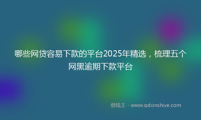 哪些网贷容易下款的平台2025年精选，梳理五个网黑逾期下款平台
