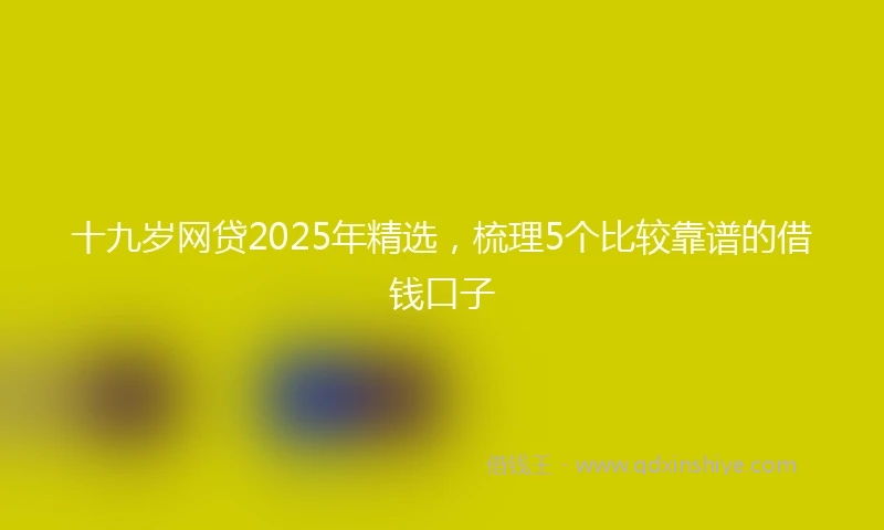 十九岁网贷2025年精选，梳理5个比较靠谱的借钱口子