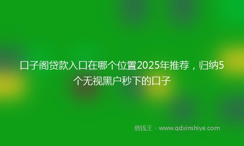 口子阁贷款入口在哪个位置2025年推荐，归纳5个无视黑户秒下的口子