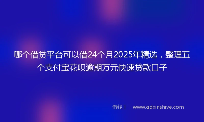 哪个借贷平台可以借24个月2025年精选，整理五个支付宝花呗逾期万元快速贷款口子