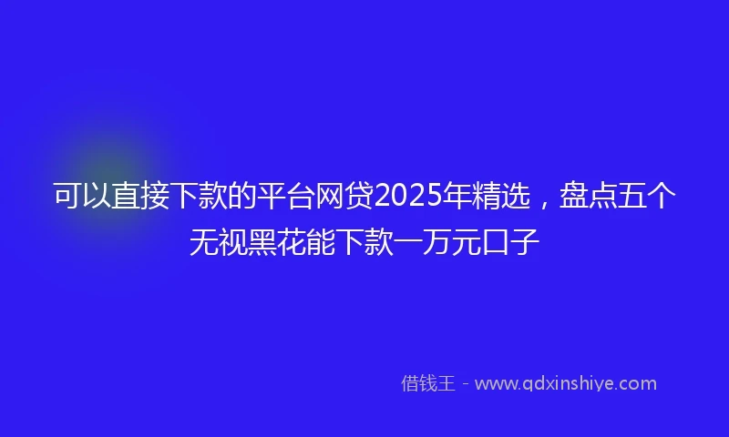 可以直接下款的平台网贷2025年精选，盘点五个无视黑花能下款一万元口子