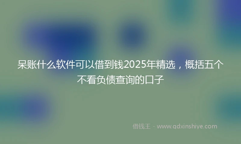 呆账什么软件可以借到钱2025年精选，概括五个不看负债查询的口子
