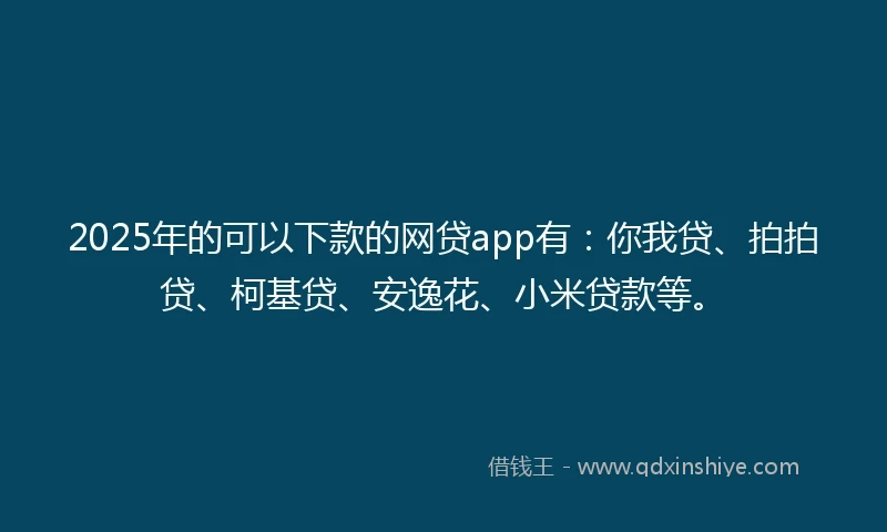 2025年的可以下款的网贷app有：你我贷、拍拍贷、柯基贷、安逸花、小米贷款等。