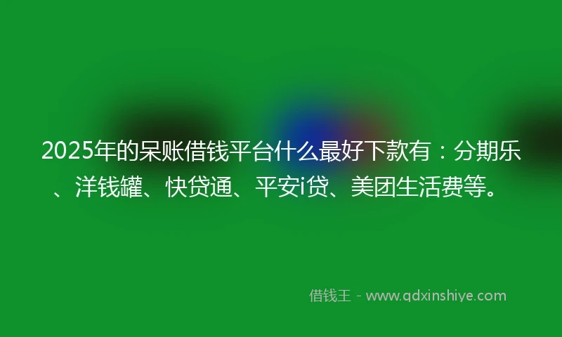 2025年的呆账借钱平台什么最好下款有：分期乐、洋钱罐、快贷通、平安i贷、美团生活费等。