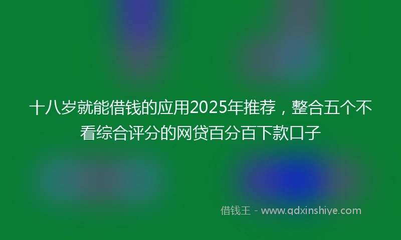 十八岁就能借钱的应用2025年推荐，整合五个不看综合评分的网贷百分百下款口子