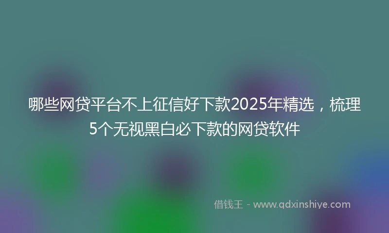 哪些网贷平台不上征信好下款2025年精选，梳理5个无视黑白必下款的网贷软件