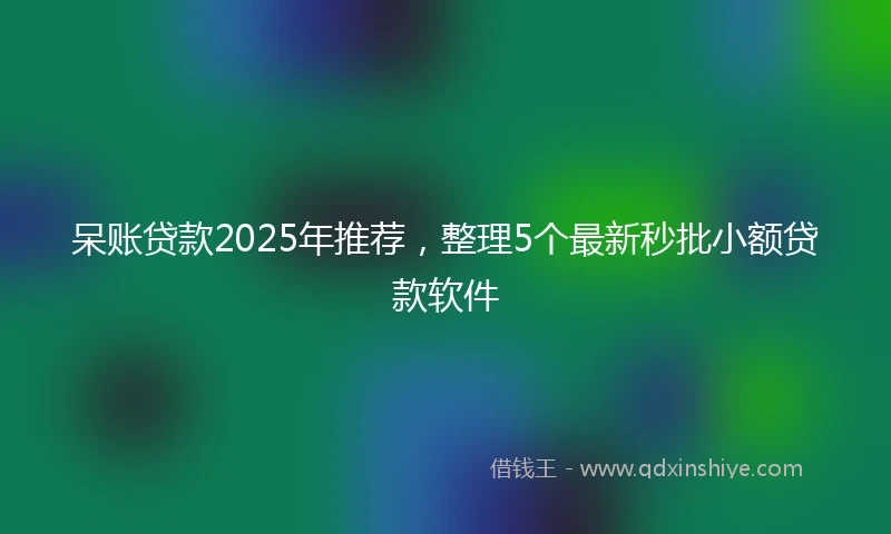 呆账贷款2025年推荐，整理5个最新秒批小额贷款软件