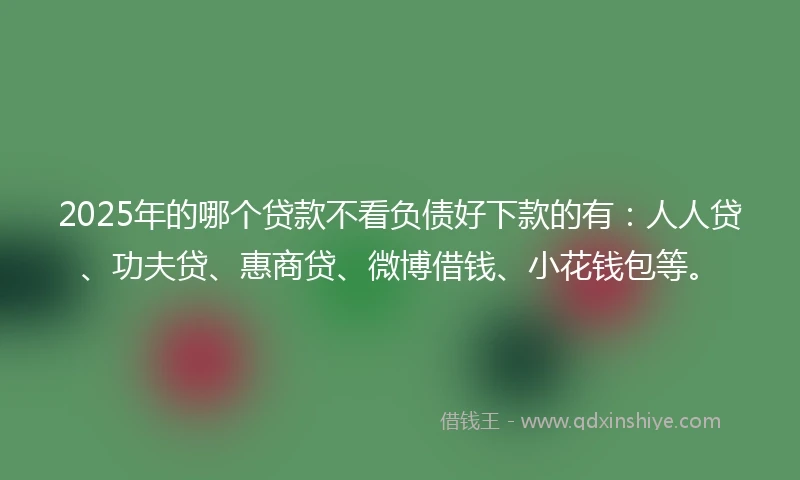 2025年的哪个贷款不看负债好下款的有：人人贷、功夫贷、惠商贷、微博借钱、小花钱包等。