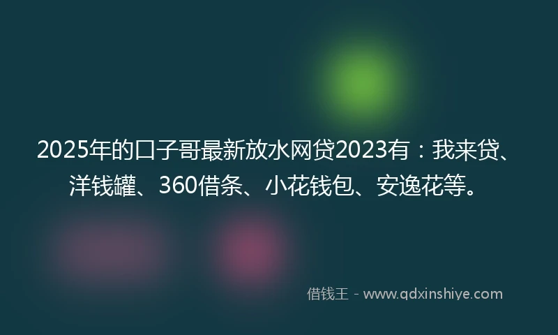 2025年的口子哥最新放水网贷2023有：我来贷、洋钱罐、360借条、小花钱包、安逸花等。