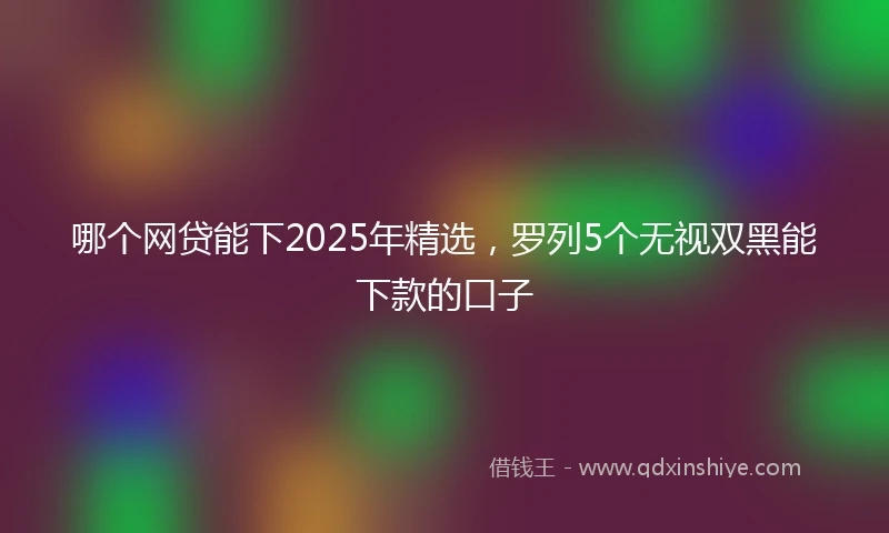 哪个网贷能下2025年精选，罗列5个无视双黑能下款的口子