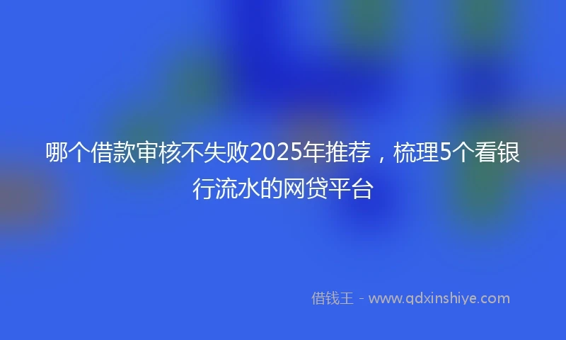 哪个借款审核不失败2025年推荐，梳理5个看银行流水的网贷平台