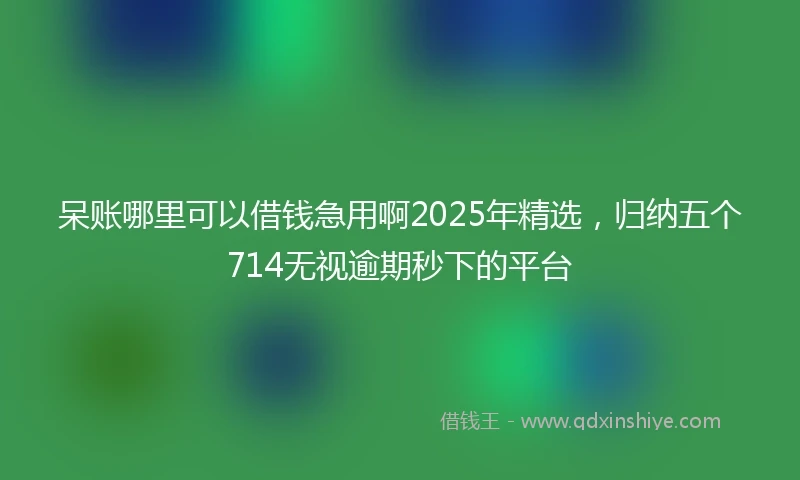 呆账哪里可以借钱急用啊2025年精选，归纳五个714无视逾期秒下的平台