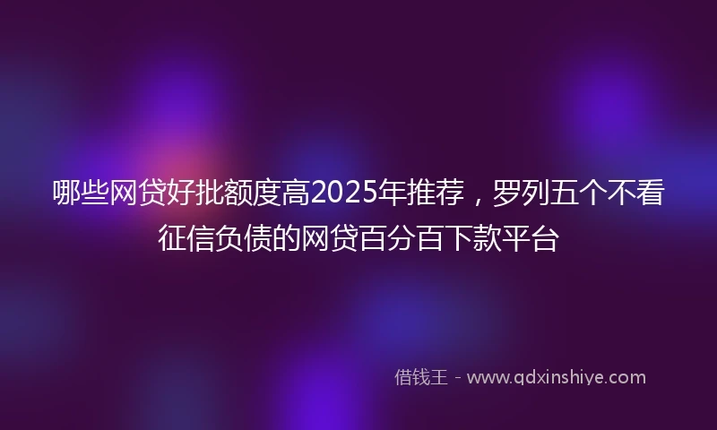 哪些网贷好批额度高2025年推荐，罗列五个不看征信负债的网贷百分百下款平台