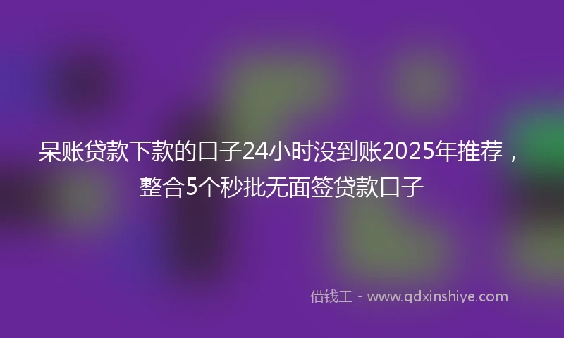 呆账贷款下款的口子24小时没到账2025年推荐，整合5个秒批无面签贷款口子