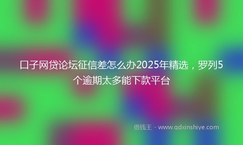 口子网贷论坛征信差怎么办2025年精选，罗列5个逾期太多能下款平台