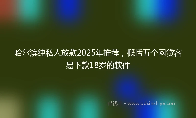 哈尔滨纯私人放款2025年推荐，概括五个网贷容易下款18岁的软件