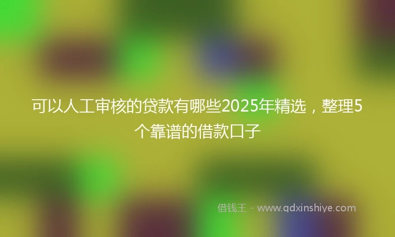 可以人工审核的贷款有哪些2025年精选，整理5个靠谱的借款口子