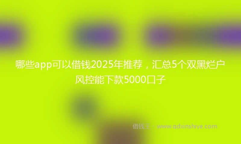 哪些app可以借钱2025年推荐,汇总5个双黑烂户风控能下款5000口子