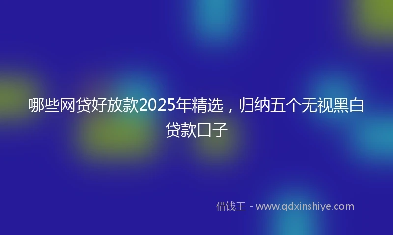 哪些网贷好放款2025年精选，归纳五个无视黑白贷款口子