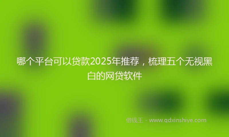 哪个平台可以贷款2025年推荐，梳理五个无视黑白的网贷软件