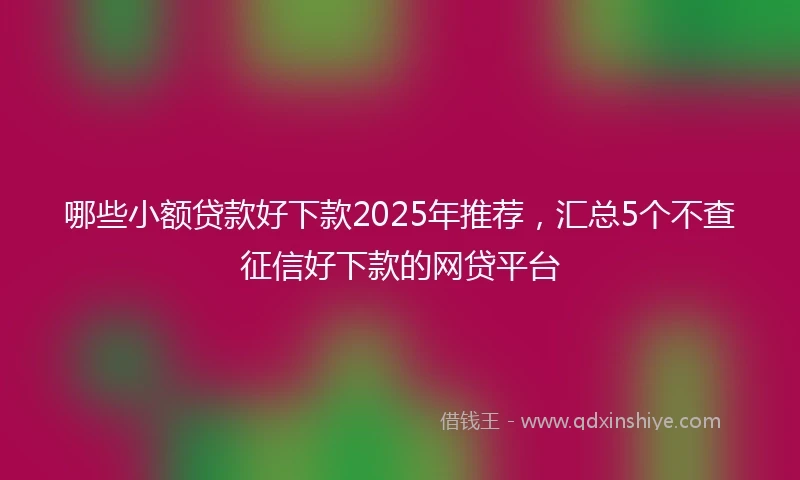 哪些小额贷款好下款2025年推荐，汇总5个不查征信好下款的网贷平台