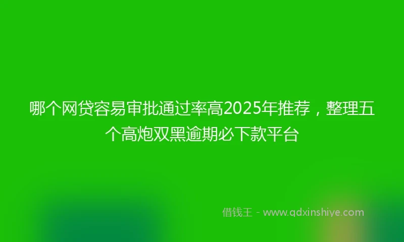 哪个网贷容易审批通过率高2025年推荐，整理五个高炮双黑逾期必下款平台