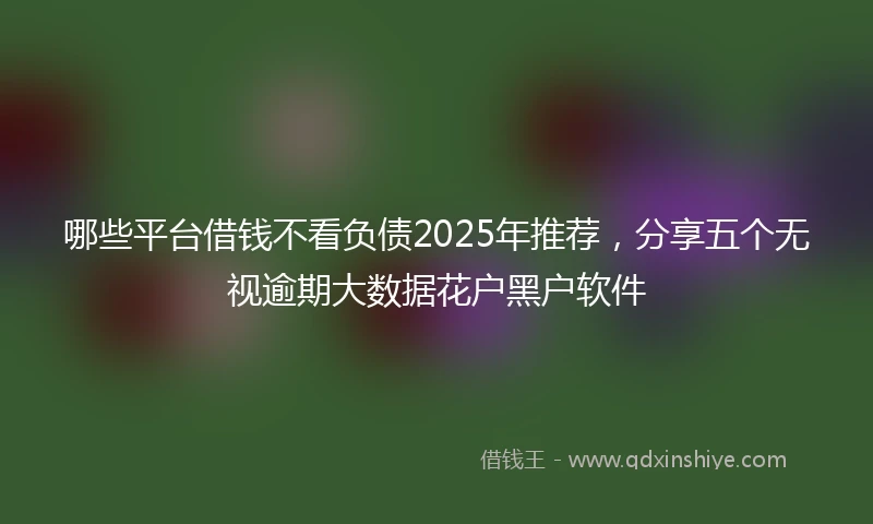 哪些平台借钱不看负债2025年推荐，分享五个无视逾期大数据花户黑户软件