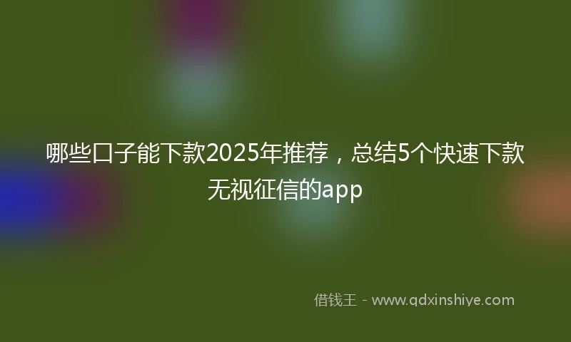哪些口子能下款2025年推荐，总结5个快速下款无视征信的app