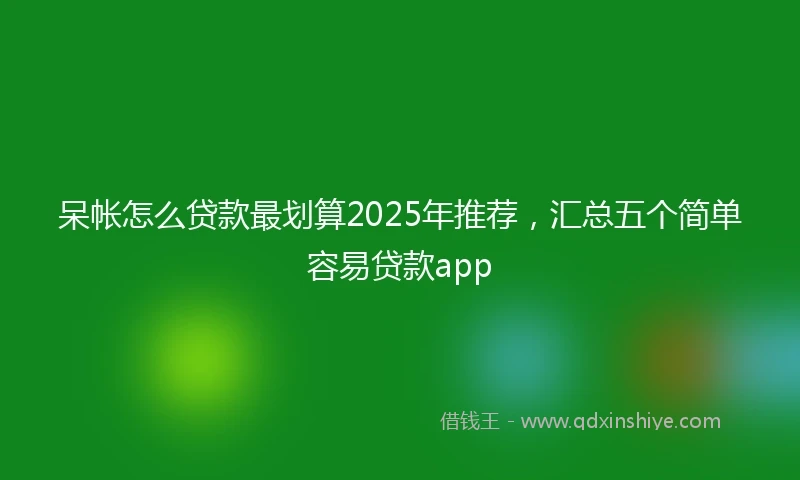 呆帐怎么贷款最划算2025年推荐，汇总五个简单容易贷款app