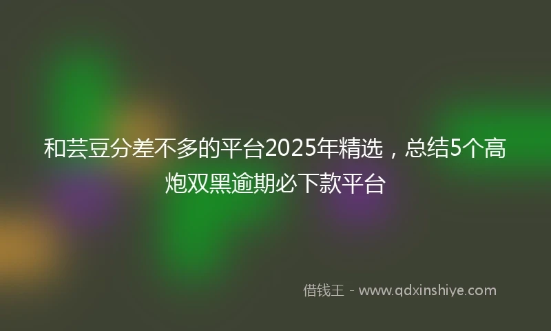 和芸豆分差不多的平台2025年精选，总结5个高炮双黑逾期必下款平台