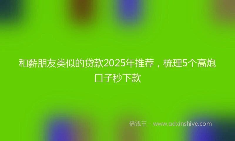 和薪朋友类似的贷款2025年推荐，梳理5个高炮口子秒下款