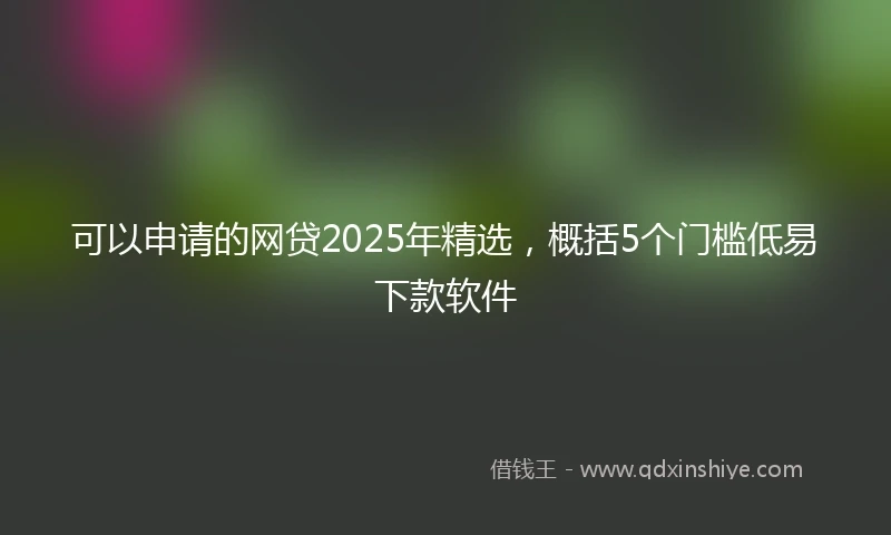 可以申请的网贷2025年精选，概括5个门槛低易下款软件