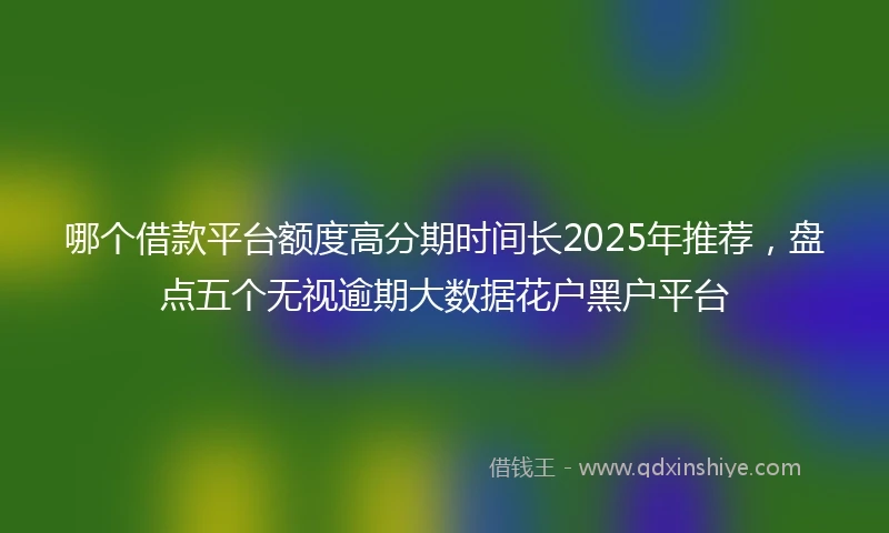 哪个借款平台额度高分期时间长2025年推荐，盘点五个无视逾期大数据花户黑户平台