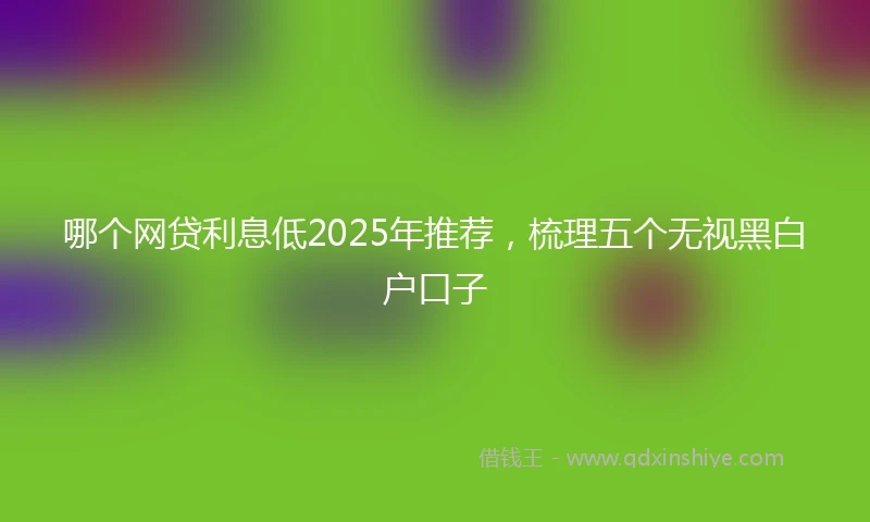 哪个网贷利息低2025年推荐，梳理五个无视黑白户口子