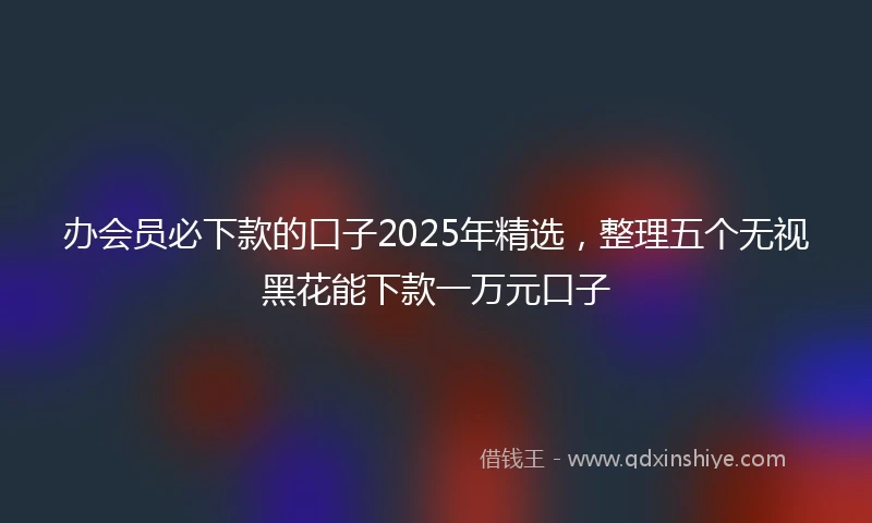 办会员必下款的口子2025年精选，整理五个无视黑花能下款一万元口子
