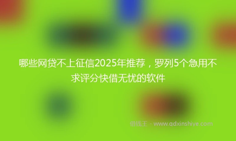 哪些网贷不上征信2025年推荐，罗列5个急用不求评分快借无忧的软件