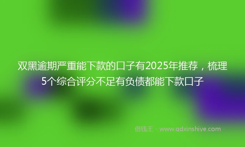 双黑逾期严重能下款的口子有2025年推荐，梳理5个综合评分不足有负债都能下款口子