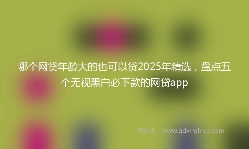 哪个网贷年龄大的也可以贷2025年精选，盘点五个无视黑白必下款的网贷app