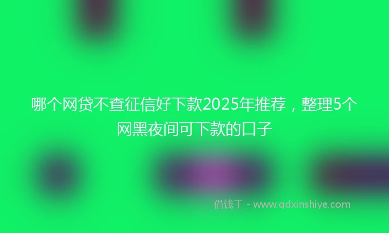 哪个网贷不查征信好下款2025年推荐，整理5个网黑夜间可下款的口子