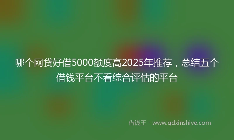 哪个网贷好借5000额度高2025年推荐，总结五个借钱平台不看综合评估的平台