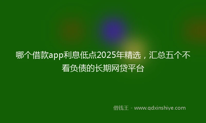 哪个借款app利息低点2025年精选，汇总五个不看负债的长期网贷平台