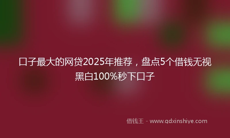 口子最大的网贷2025年推荐，盘点5个借钱无视黑白100%秒下口子