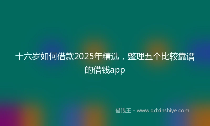 十六岁如何借款2025年精选，整理五个比较靠谱的借钱app