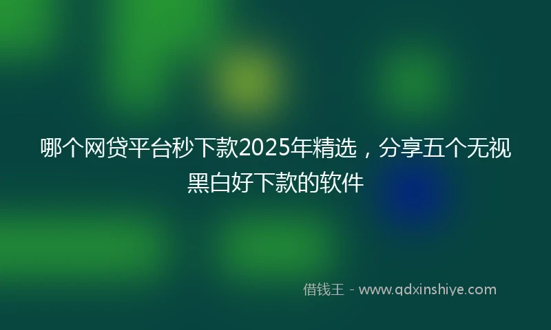 哪个网贷平台秒下款2025年精选，分享五个无视黑白好下款的软件