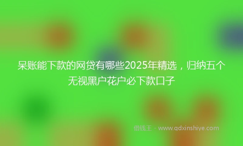 呆账能下款的网贷有哪些2025年精选，归纳五个无视黑户花户必下款口子