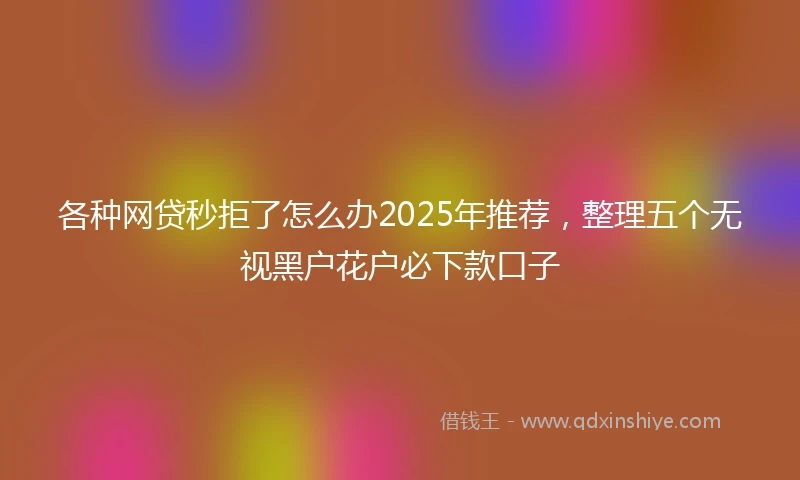 各种网贷秒拒了怎么办2025年推荐,整理五个无视黑户花户必下款口子