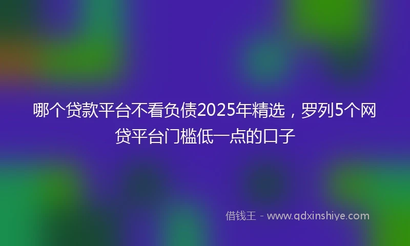 哪个贷款平台不看负债2025年精选，罗列5个网贷平台门槛低一点的口子
