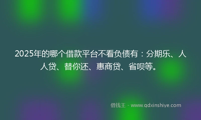 2025年的哪个借款平台不看负债有：分期乐、人人贷、替你还、惠商贷、省呗等。