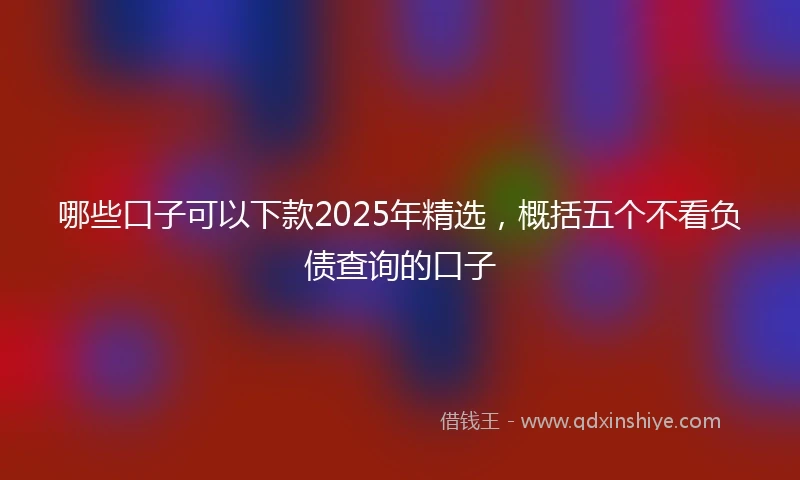 哪些口子可以下款2025年精选，概括五个不看负债查询的口子