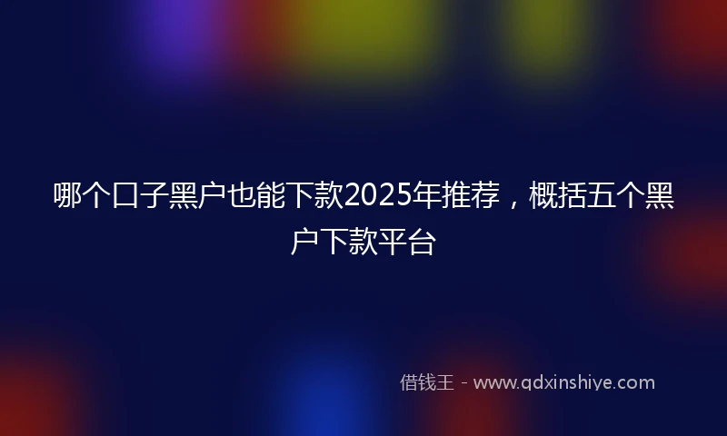 哪个口子黑户也能下款2025年推荐，概括五个黑户下款平台